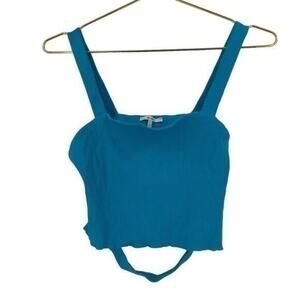 NWT Francesca's mi ami blue Crop Top large